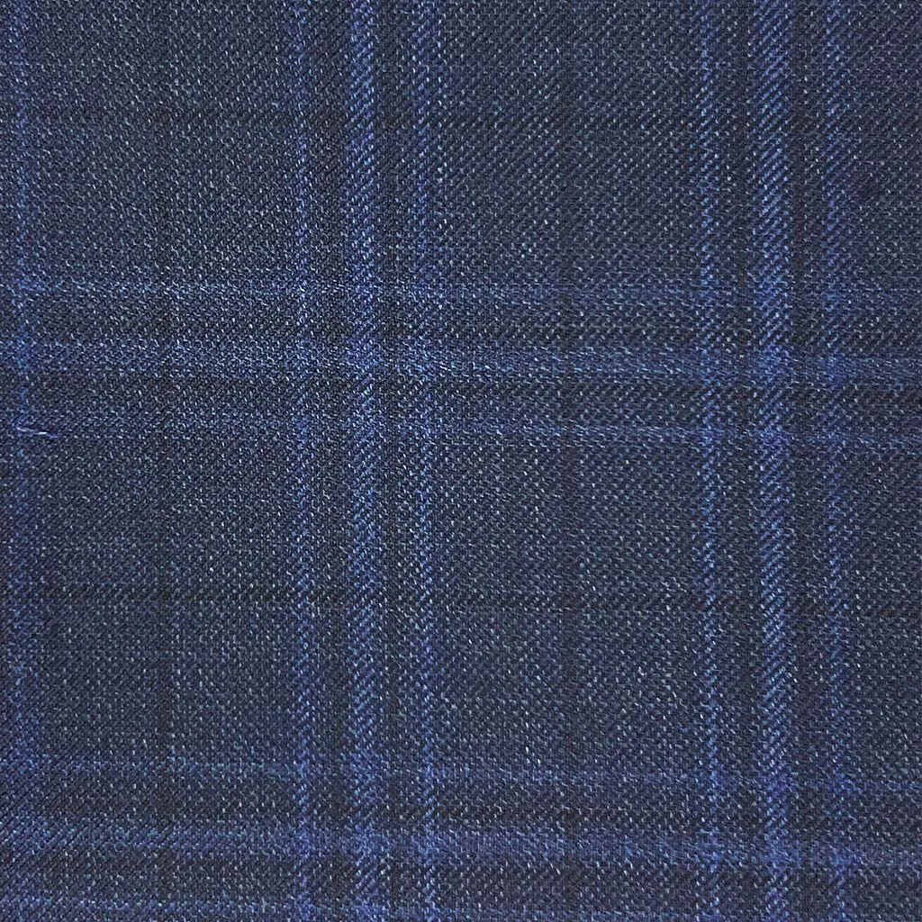 Navy With Blue Windowpane