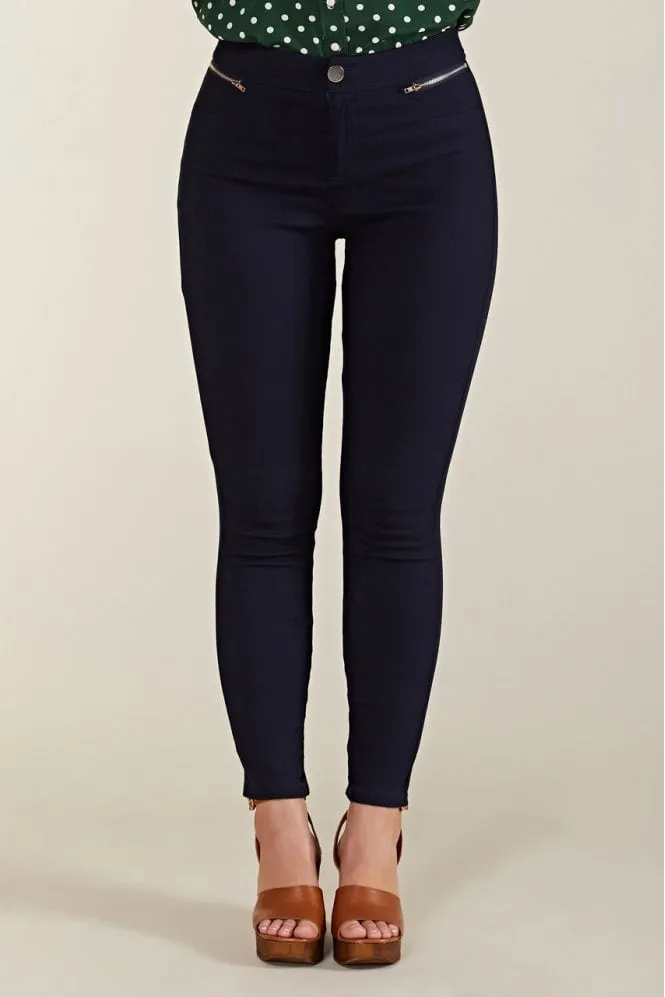 Navy Zip Pocket Navy Jegging