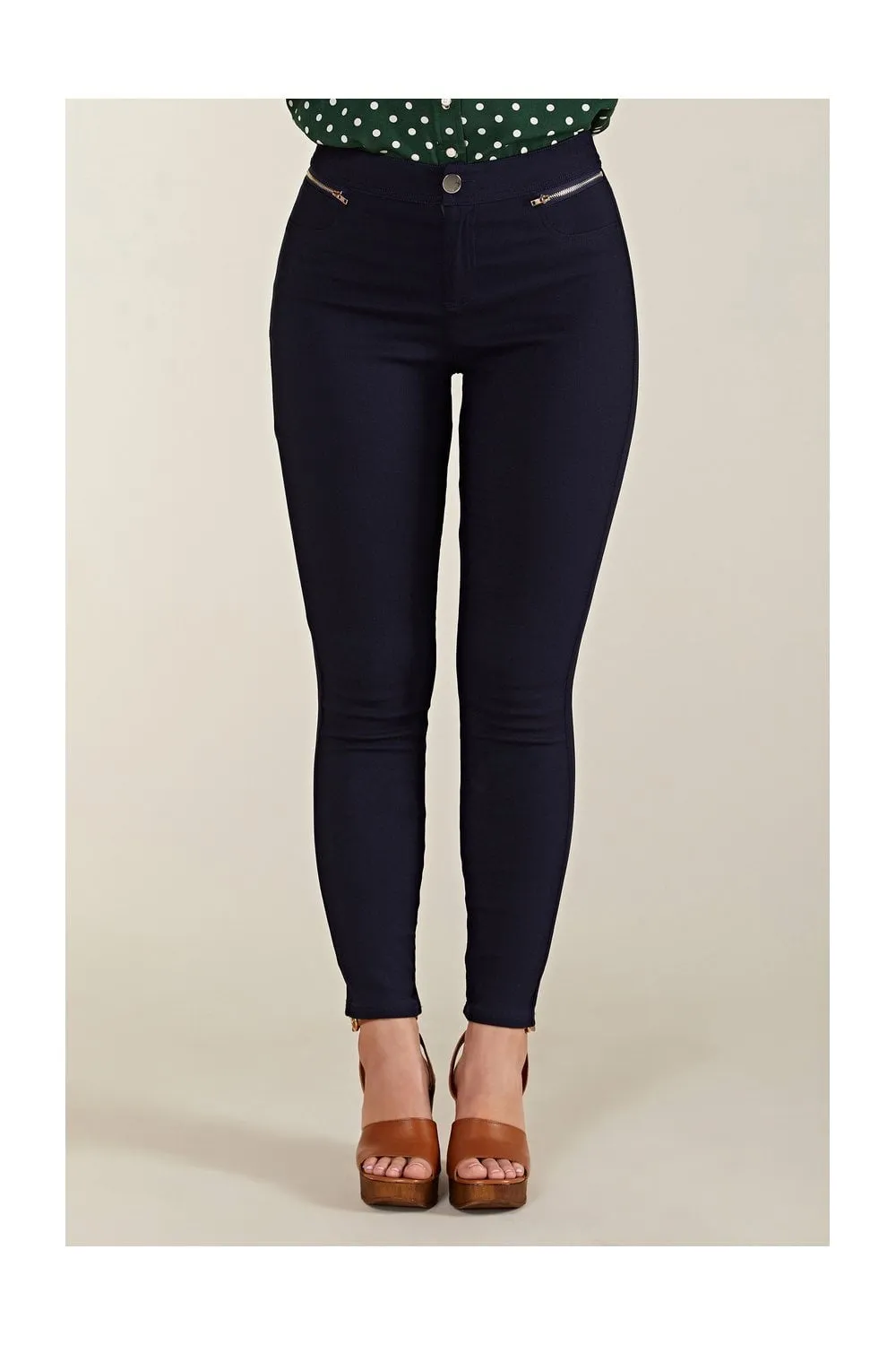 Navy Zip Pocket Navy Jegging