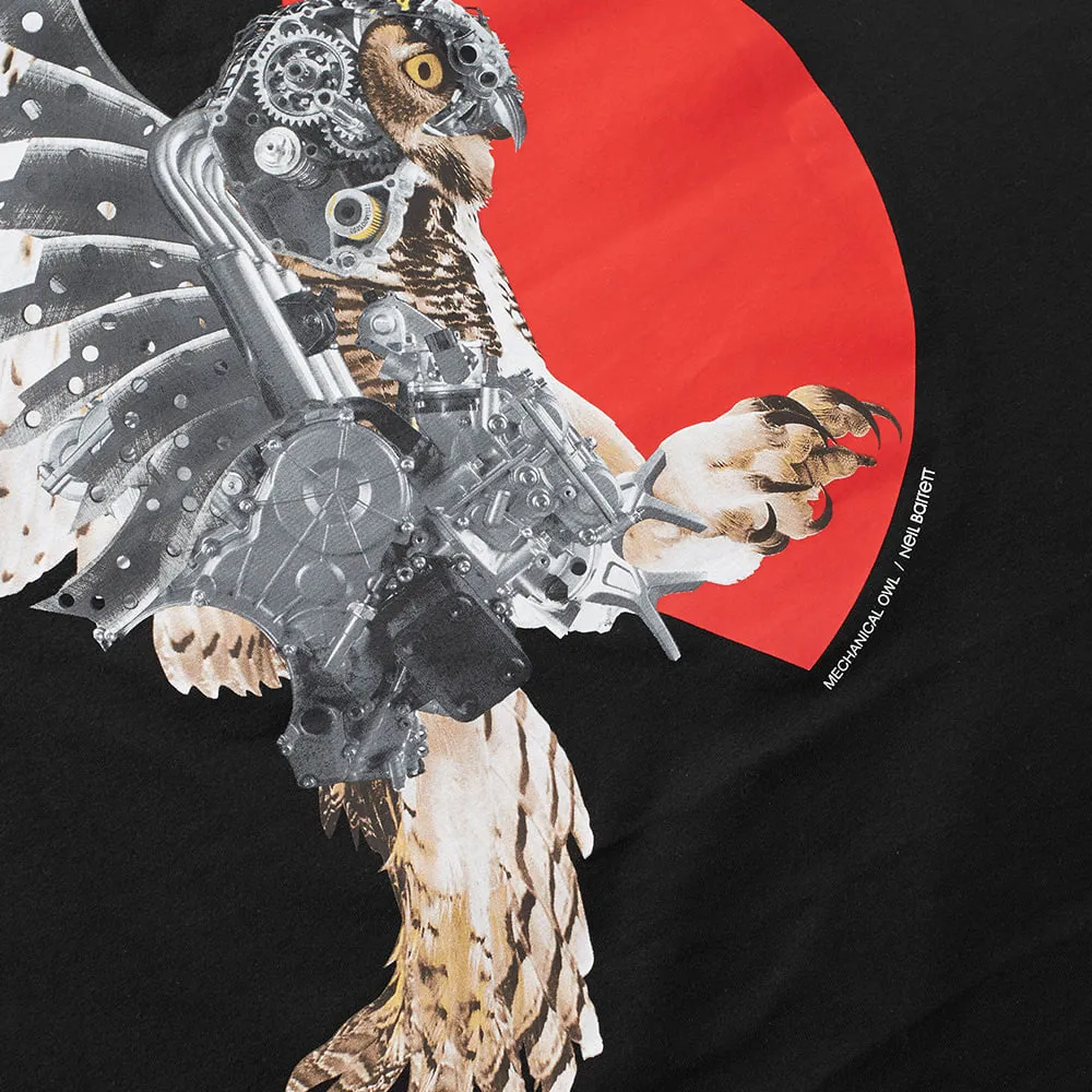 Neil Barrett Mechanical Owl TeeBlack & Red