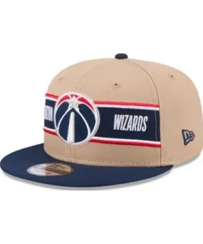 New Era Men's NBA Tan/Navy Washington Wizards 2024 NBA Draft 9FIFTY Snapback Hat