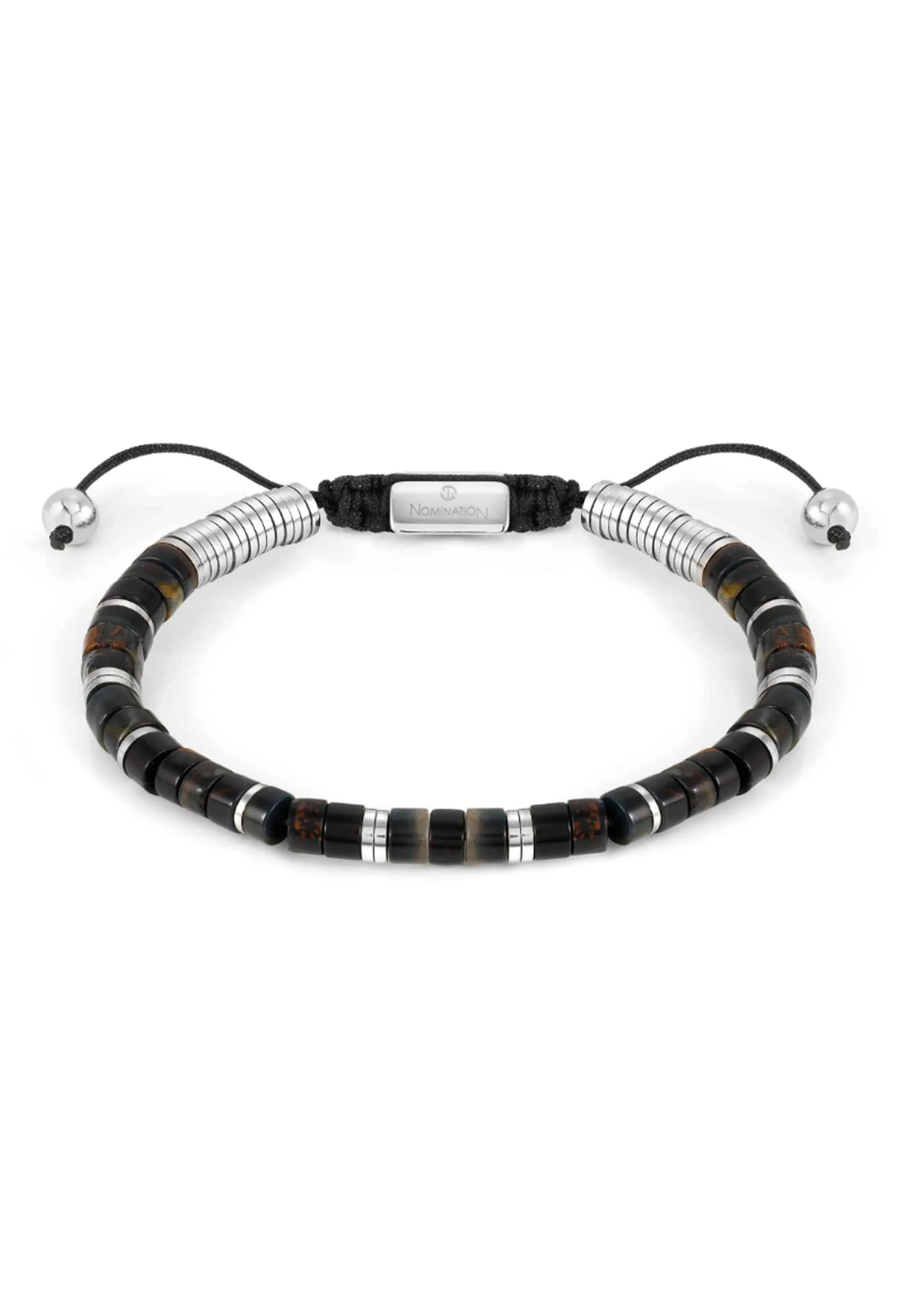 Nomination Instinct Style Black & Brown Jasper Bracelet Golden PVD