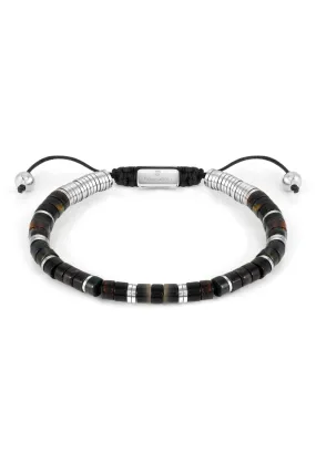 Nomination Instinct Style Black & Brown Jasper Bracelet Golden PVD