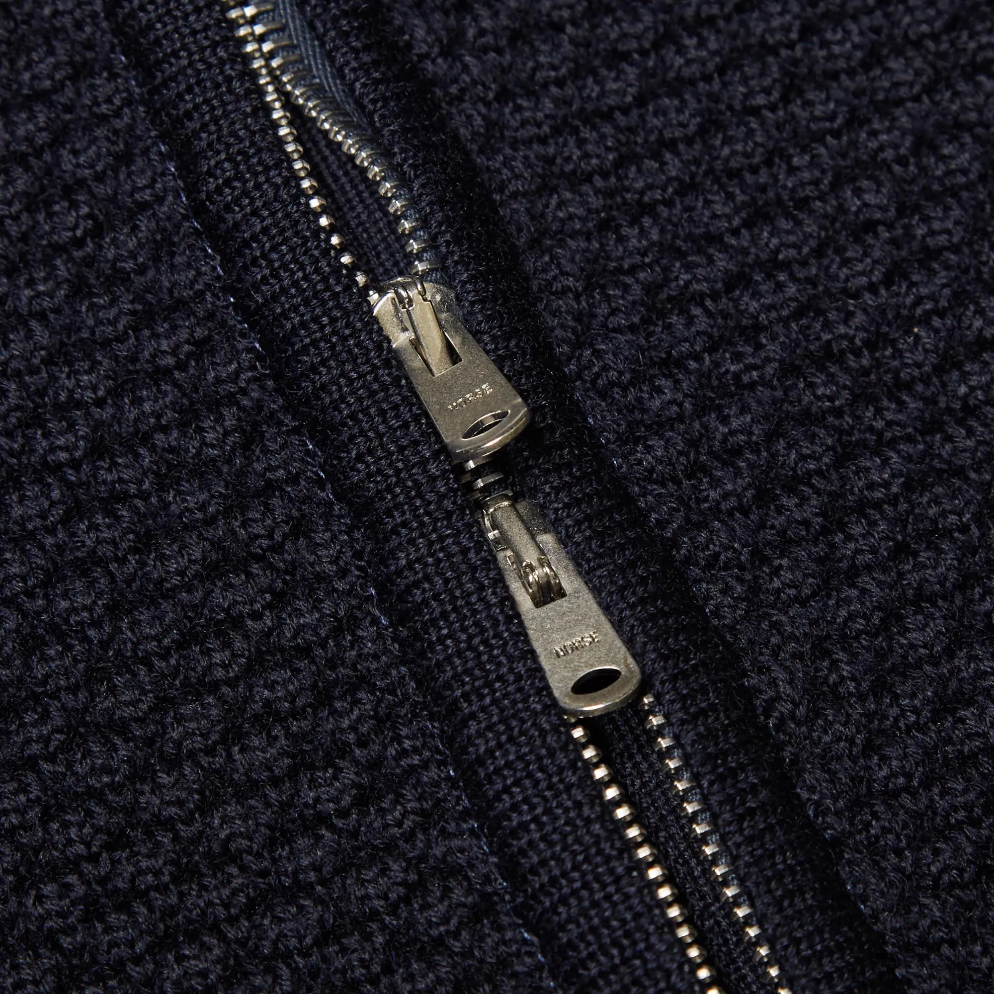 Norse Projects Bubble Zip Crew KnitDark Navy