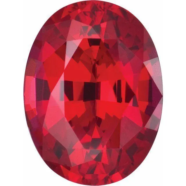 Oval Cut Lab Created Ruby Gemstone