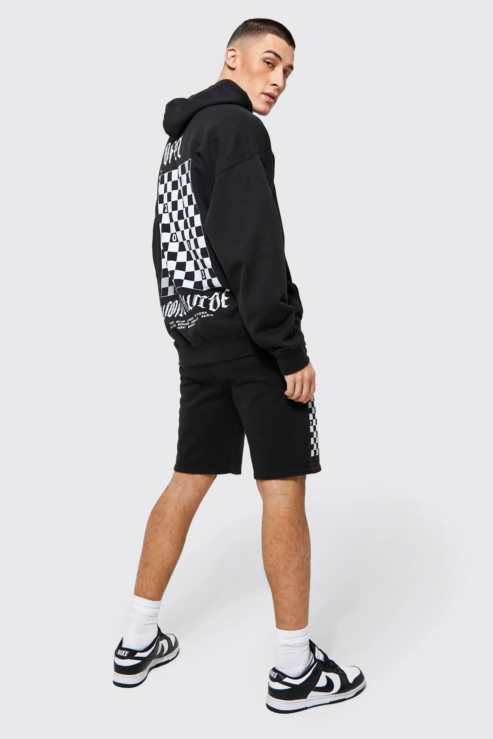 Oversized Checkerboard Short Tracksuit