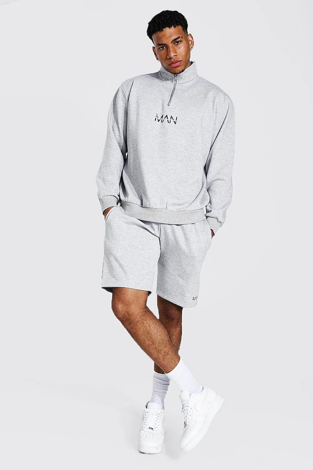 Oversized Original Man Short Zip Tracksuit | boohooMAN UK