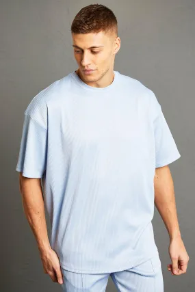 Oversized Ribbed T-shirt With Curved Hem