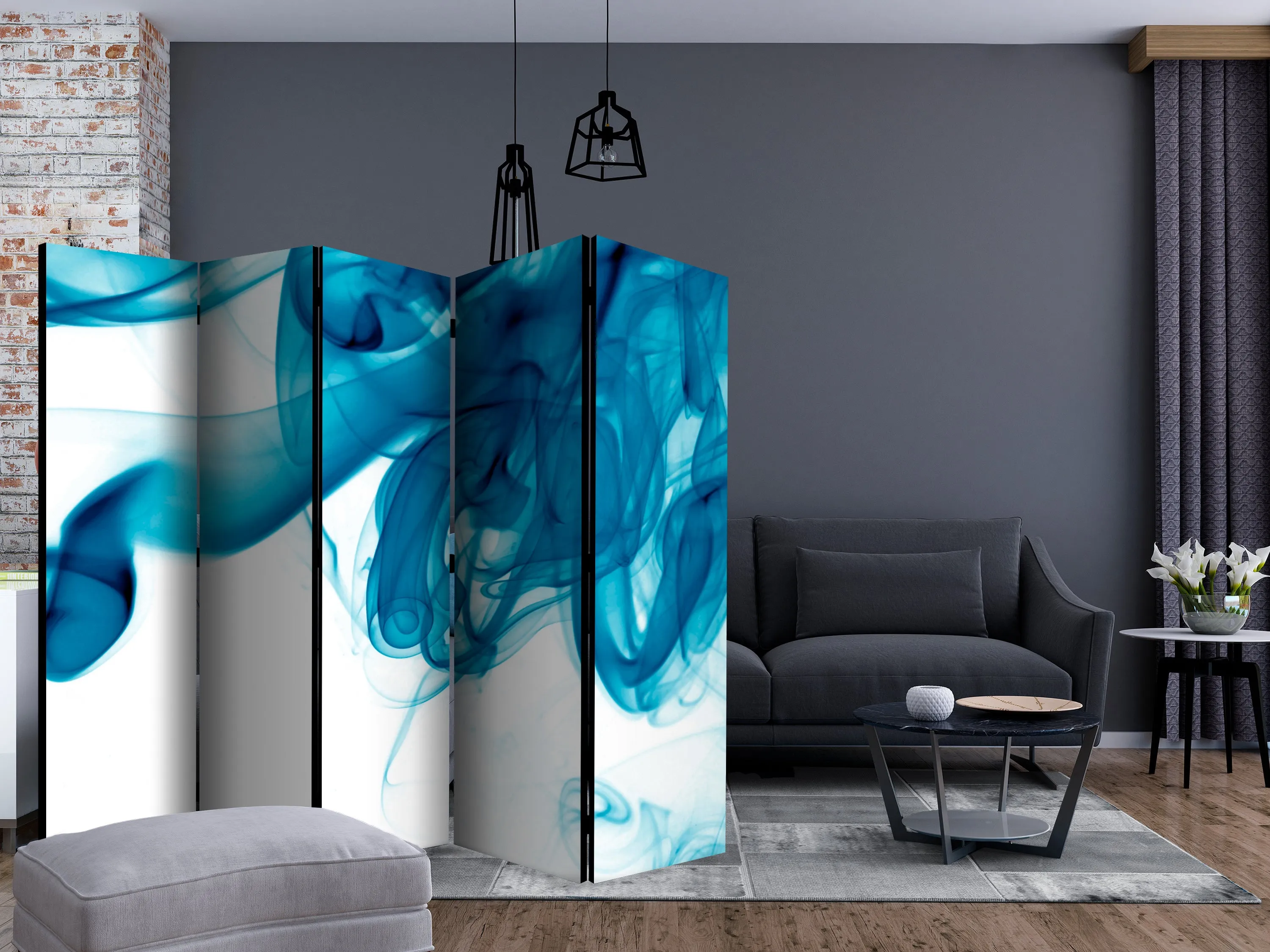 Paravento Blue smoke II [Room Dividers]