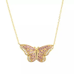 Pink Butterfly Necklace