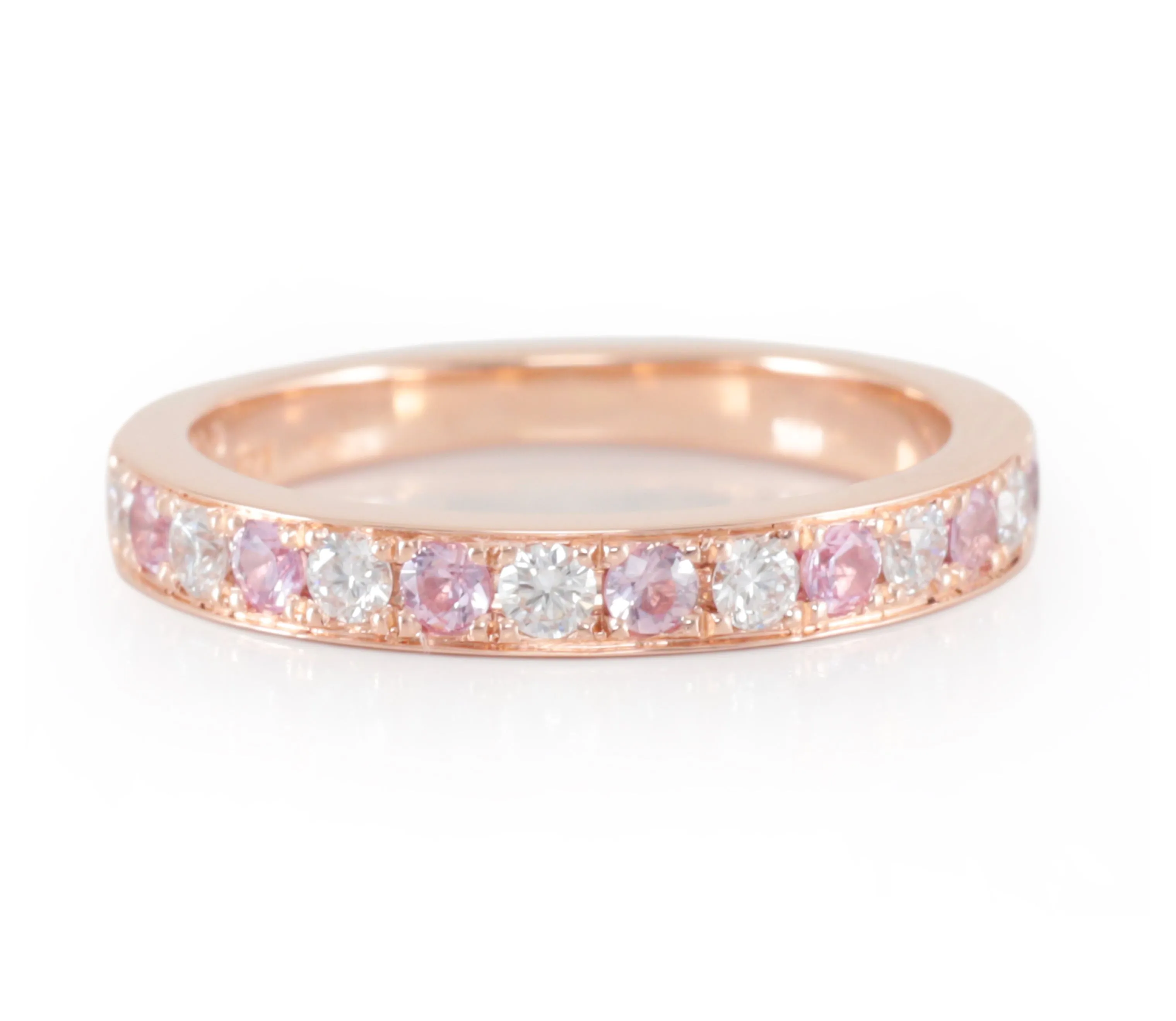 Pink Sapphire and Diamond Ring in Rose Gold