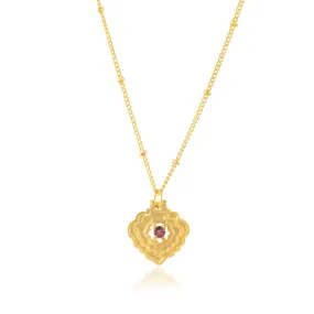 Pink Tourmaline Diamond Shape Pendant Necklace