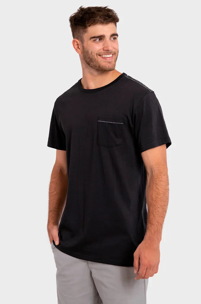 Polera Orgánica con Bolsillo Black (Hombre)