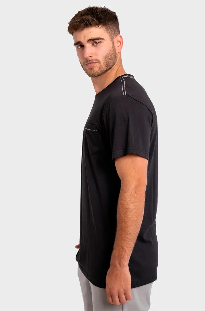 Polera Orgánica con Bolsillo Black (Hombre)