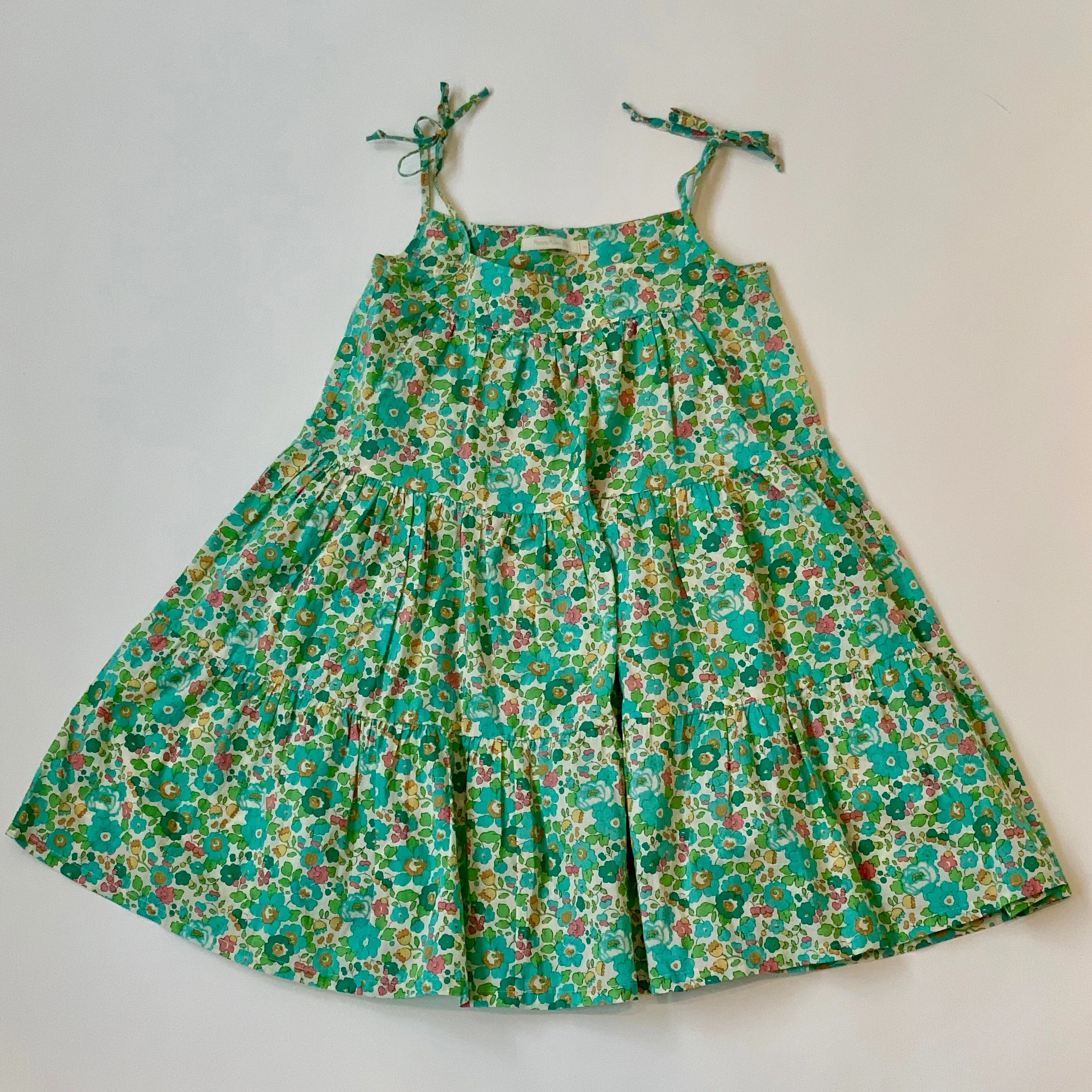 Poppy Rose Green Liberty Print Sundress: 6 Years