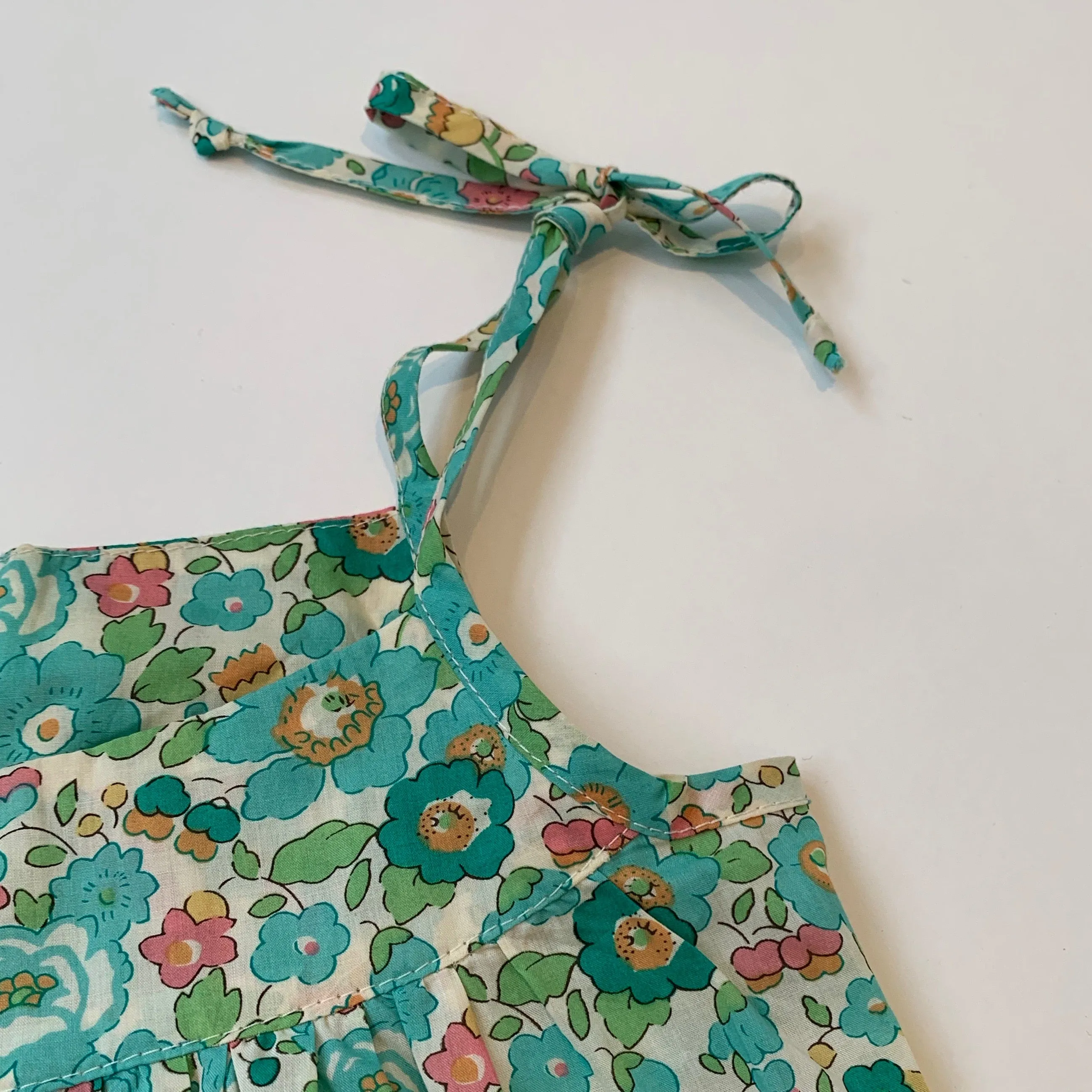 Poppy Rose Green Liberty Print Sundress: 6 Years