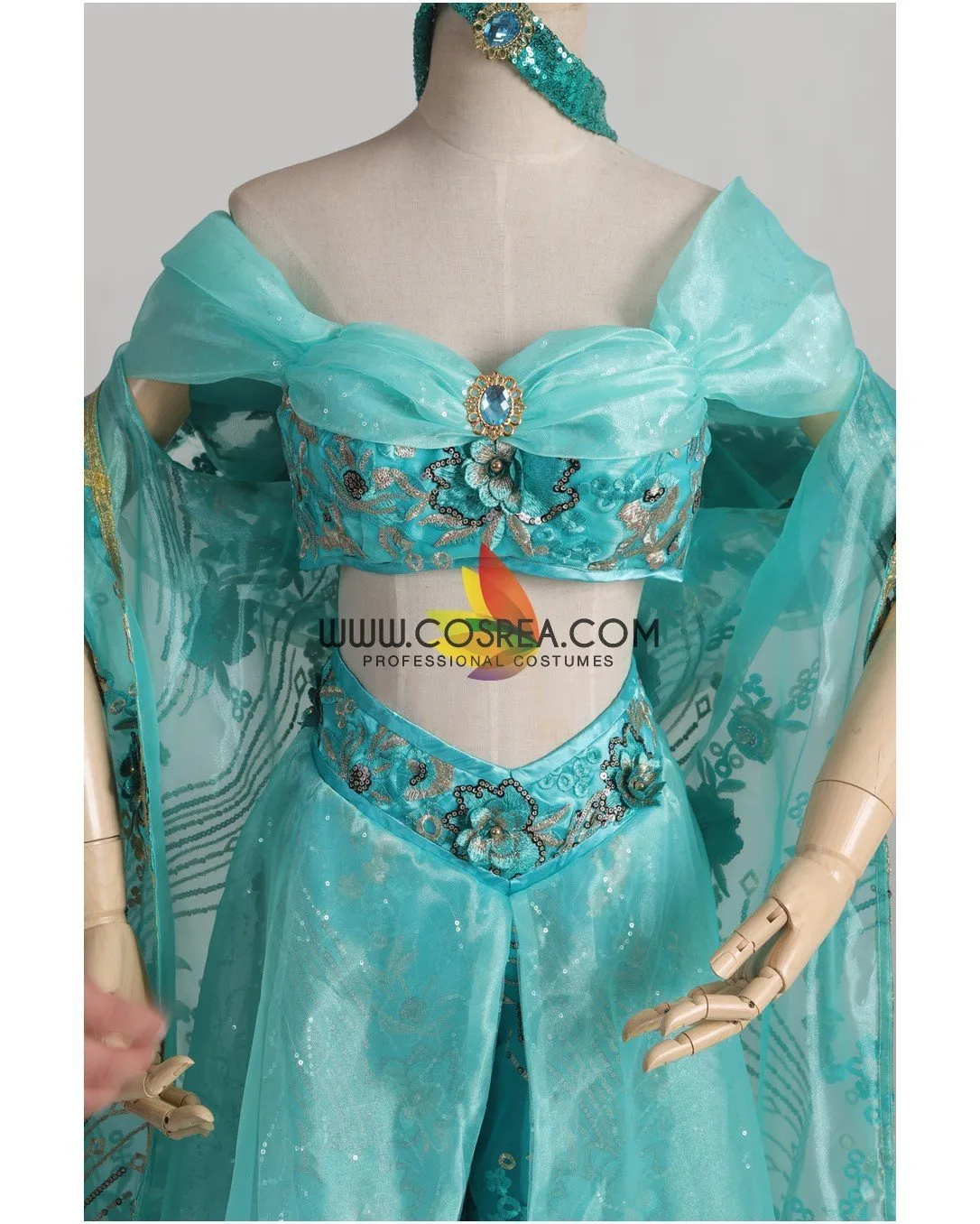 Princess Jasmine Embroidered Costume With Matching Cape