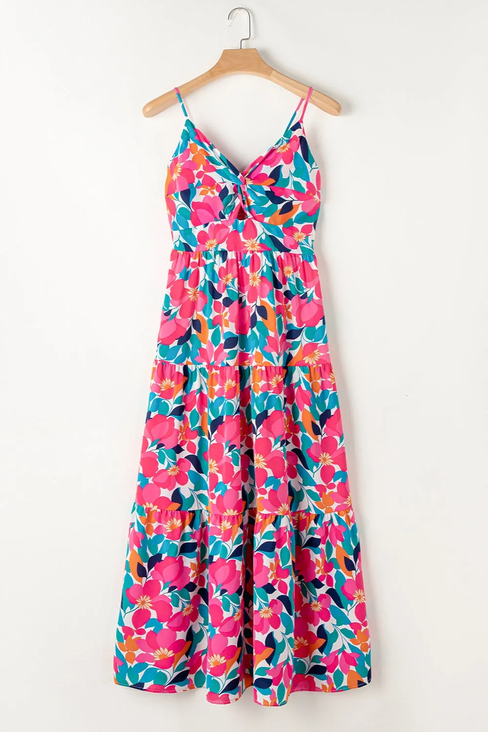 Printed V-Neck Maxi Cami Dress