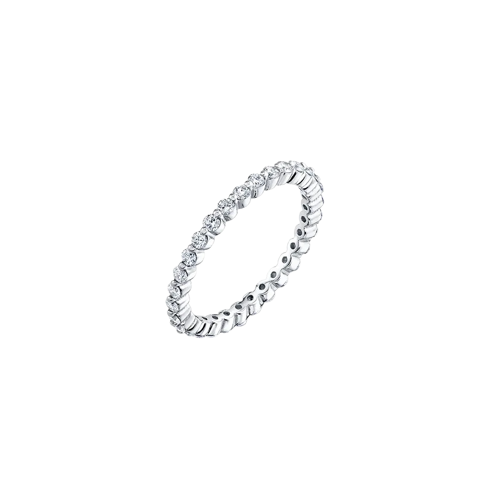 Prong Axis Ring with Pavé White Diamonds