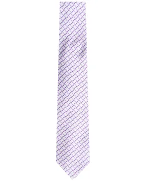 Purple and Grey Groovy Square Silk 11 Fold Tie