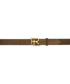 Ralph Lauren Brown RL-Buckle Calf-Suede Belt