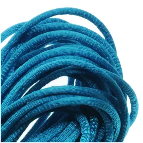 Rayon Satin Rattail 1mm Cord - Knot & Braid - Dark Turquoise Blue (6 Yards)