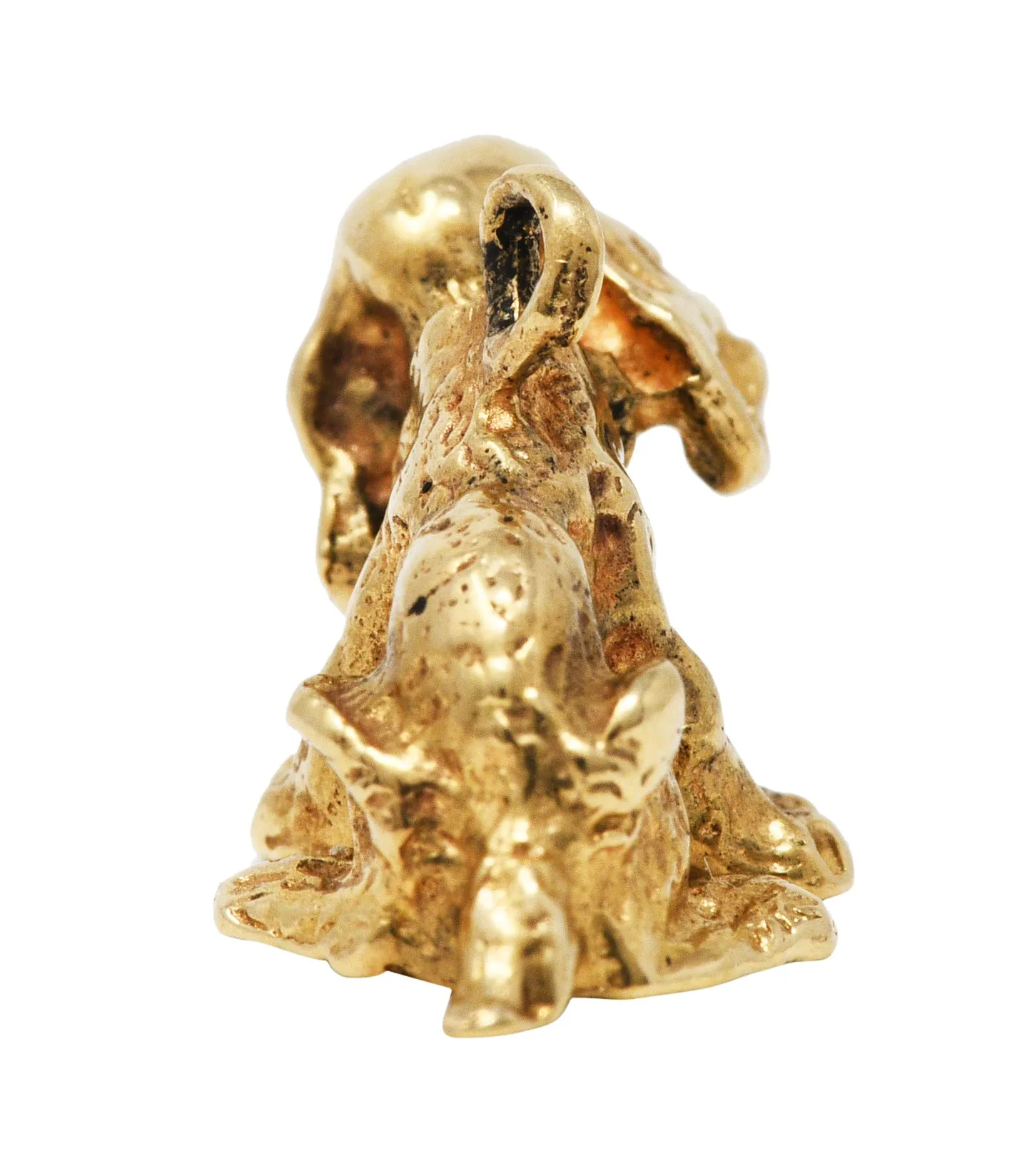 Retro 14 Karat Gold Cocker Spaniel Dog Bobble Head Charm