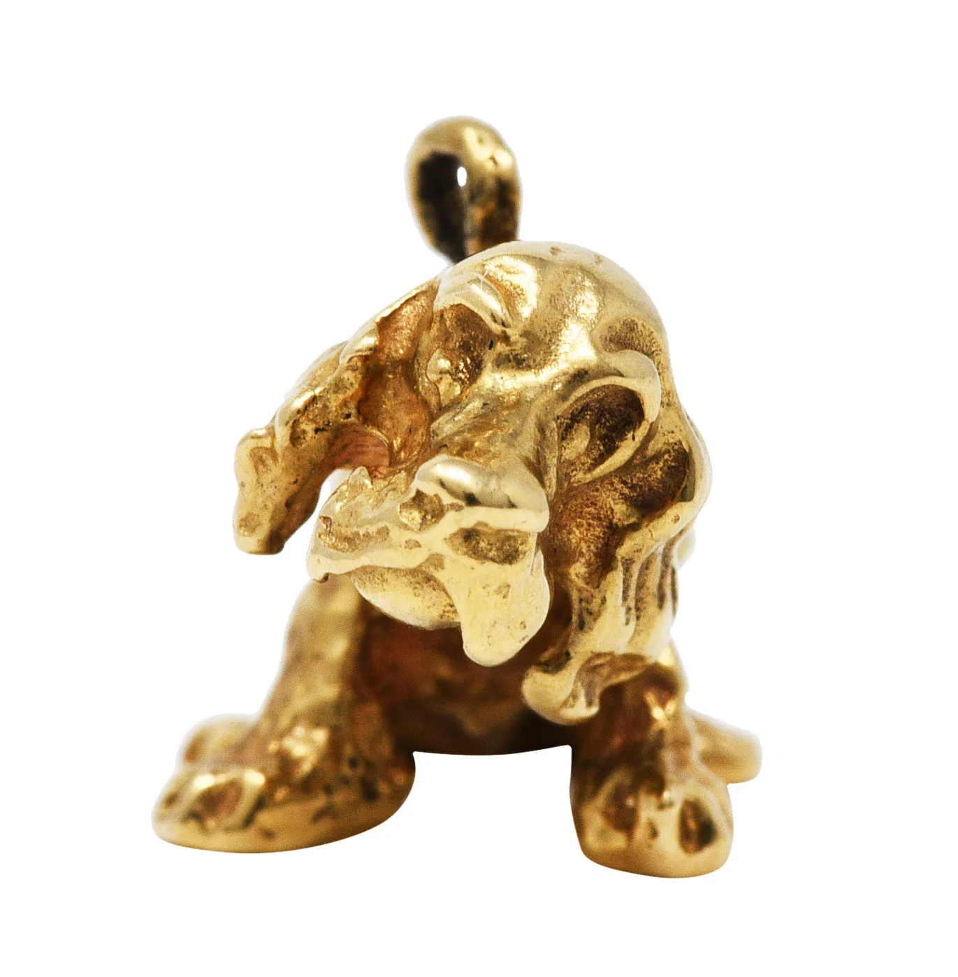 Retro 14 Karat Gold Cocker Spaniel Dog Bobble Head Charm