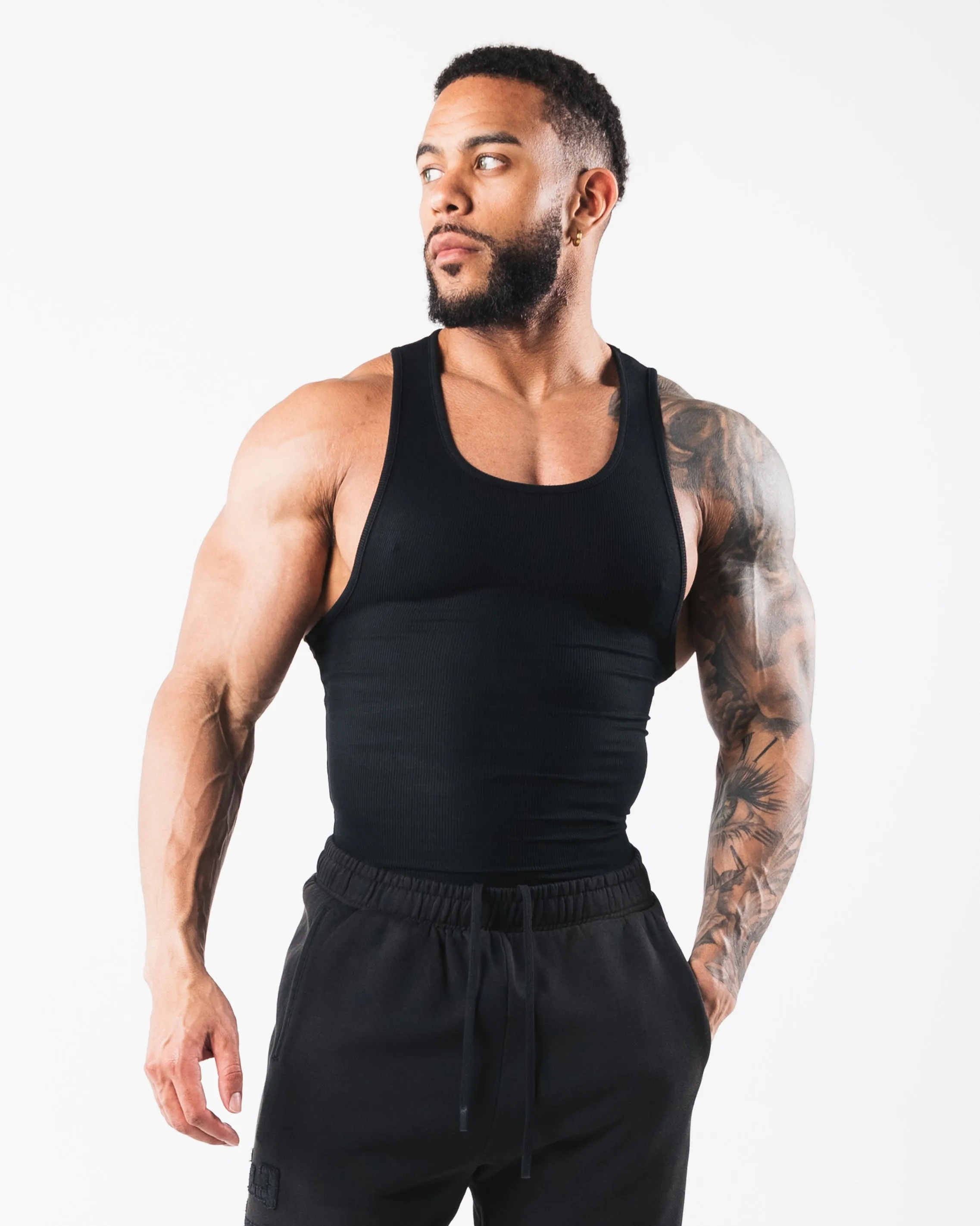 Ribbed Tank 2pk - Black