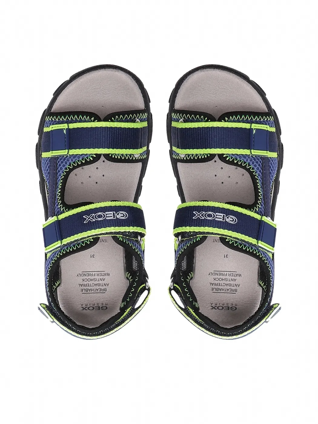 SANDALI  GEOX BAMBINO STRADA  BLUE/LIME J1524A 014CE C4052 TG:26/27