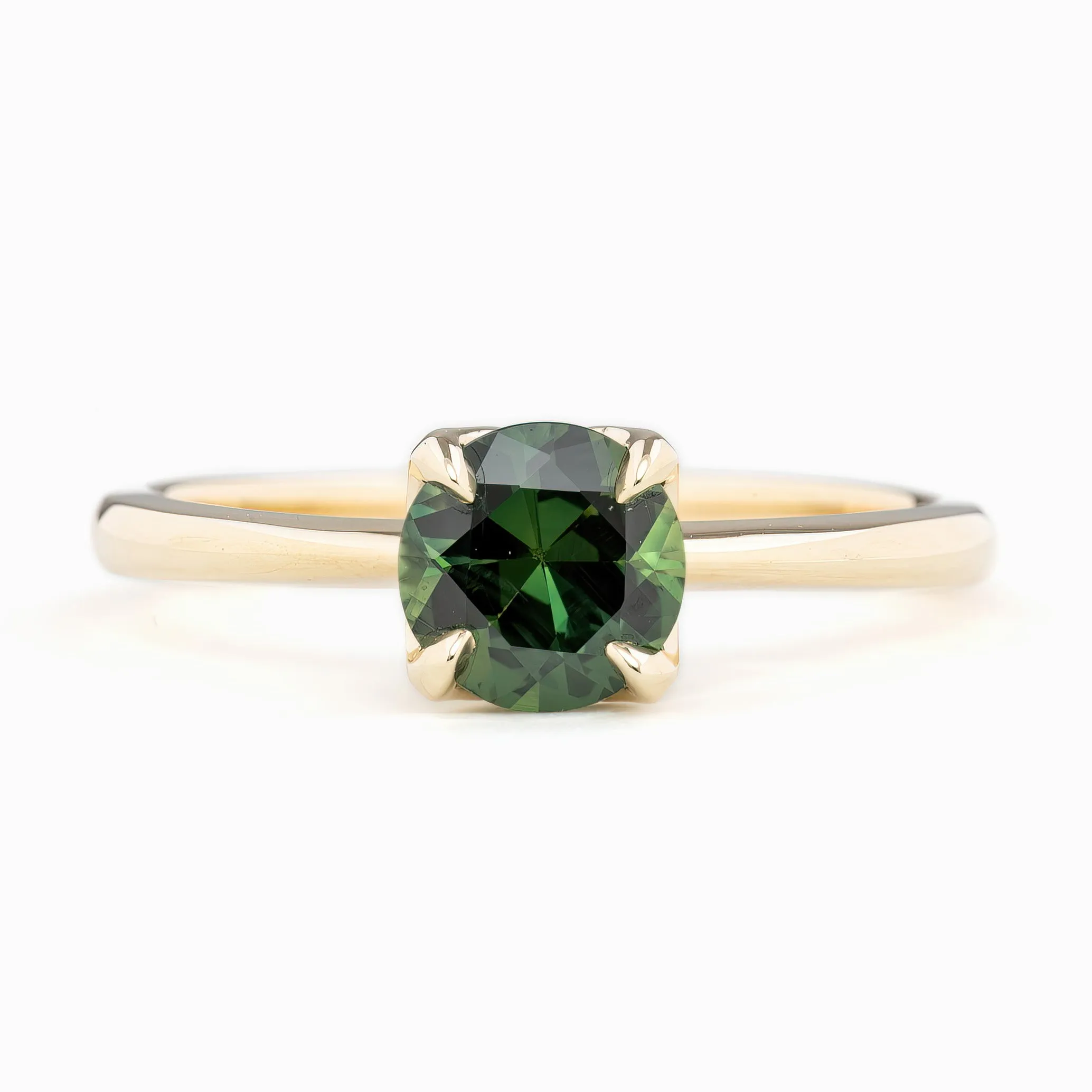 Sara Ring 1.02ct Peacock Green Queensland Sapphire, 14k Yellow Gold (One of a kind)