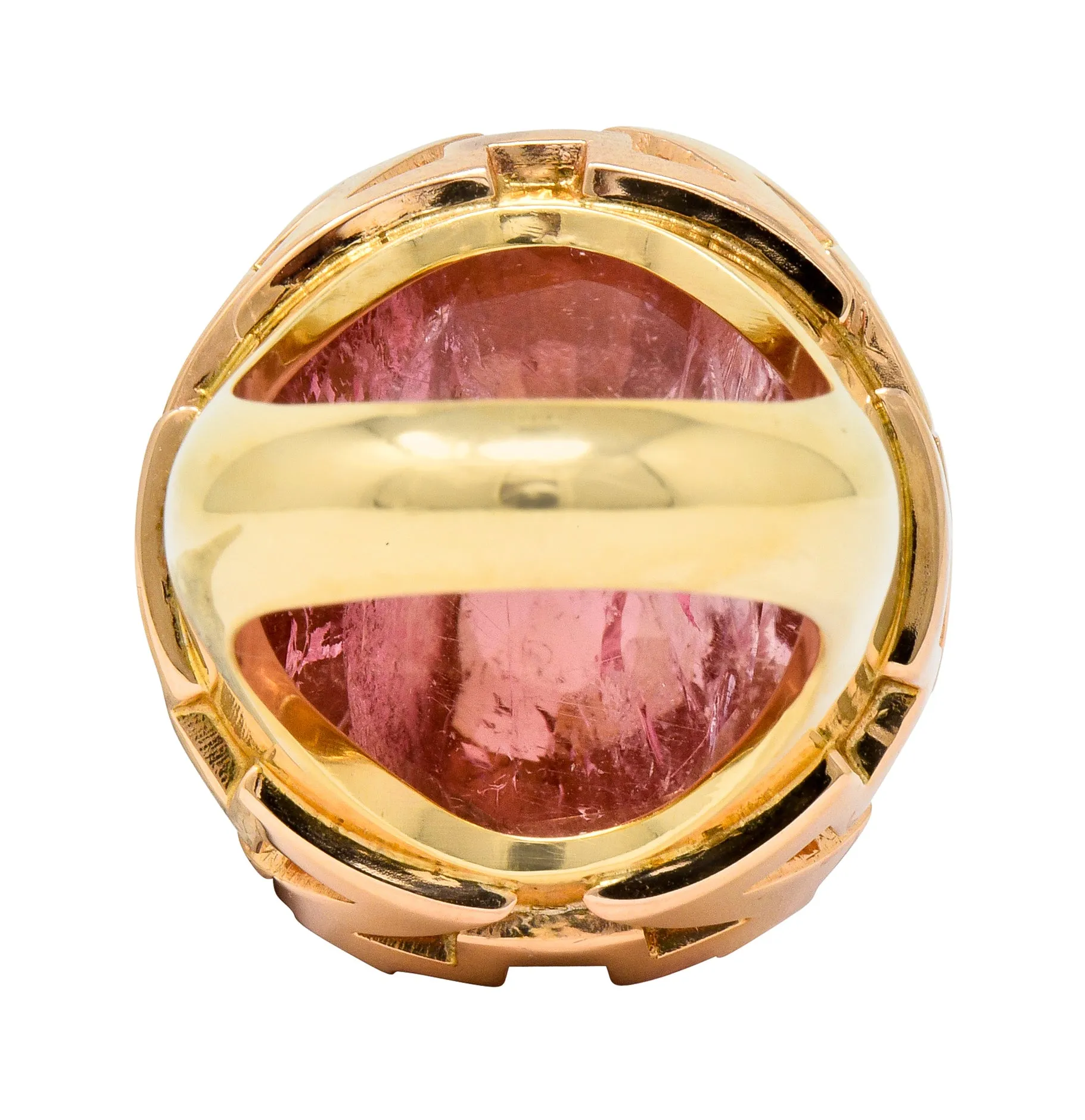 SeidenGang Vintage Pink Tourmaline 14 Karat Gold Cocktail Ring