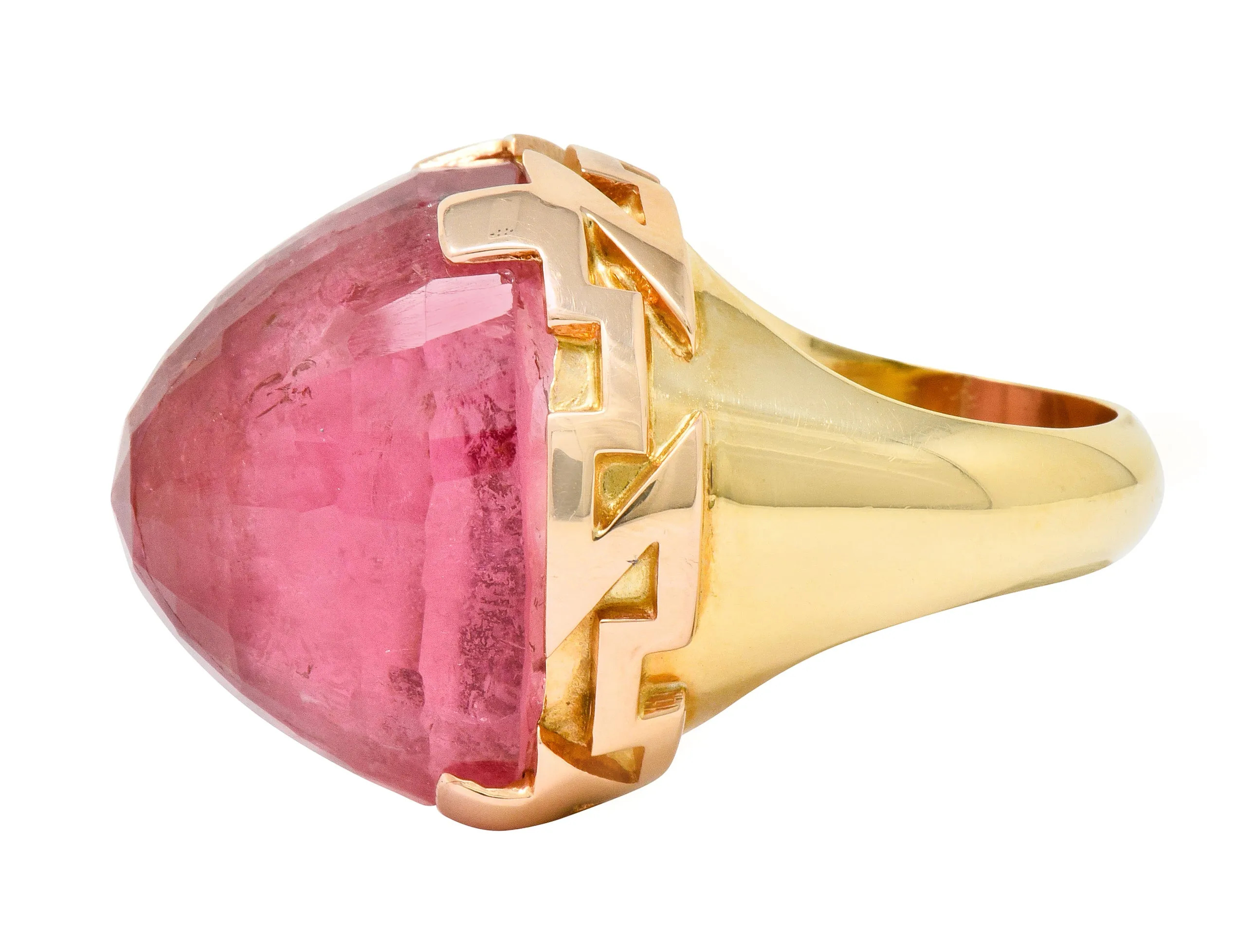 SeidenGang Vintage Pink Tourmaline 14 Karat Gold Cocktail Ring