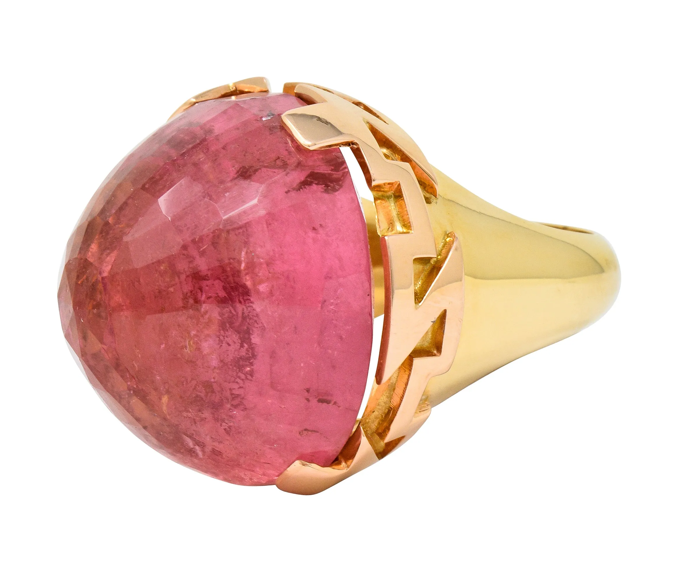 SeidenGang Vintage Pink Tourmaline 14 Karat Gold Cocktail Ring