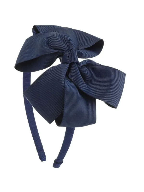 Sienna Alice Band Navy Bow