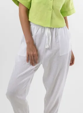 Sloane Linen Pant-White