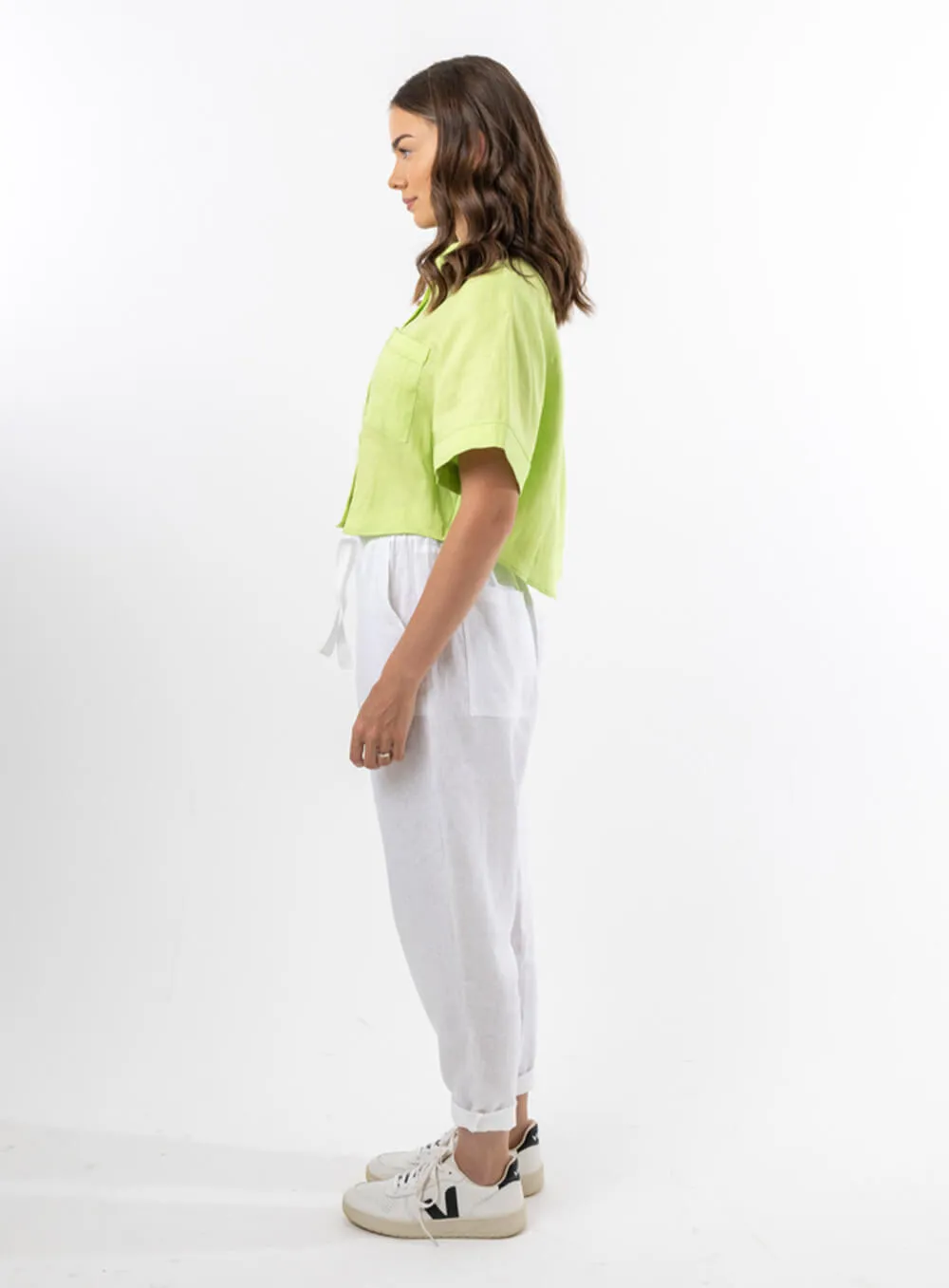 Sloane Linen Pant-White