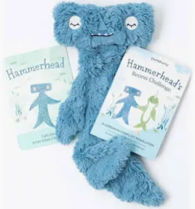 Slumberkins Hammerhead Board Book & Snuggler / Silken Blue