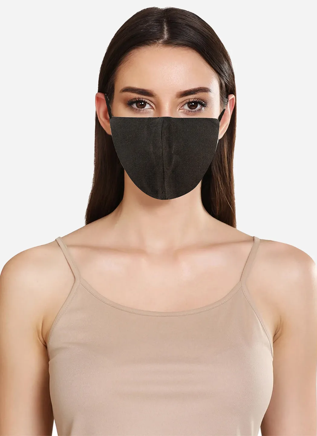 Solid Black Layered Face Mask