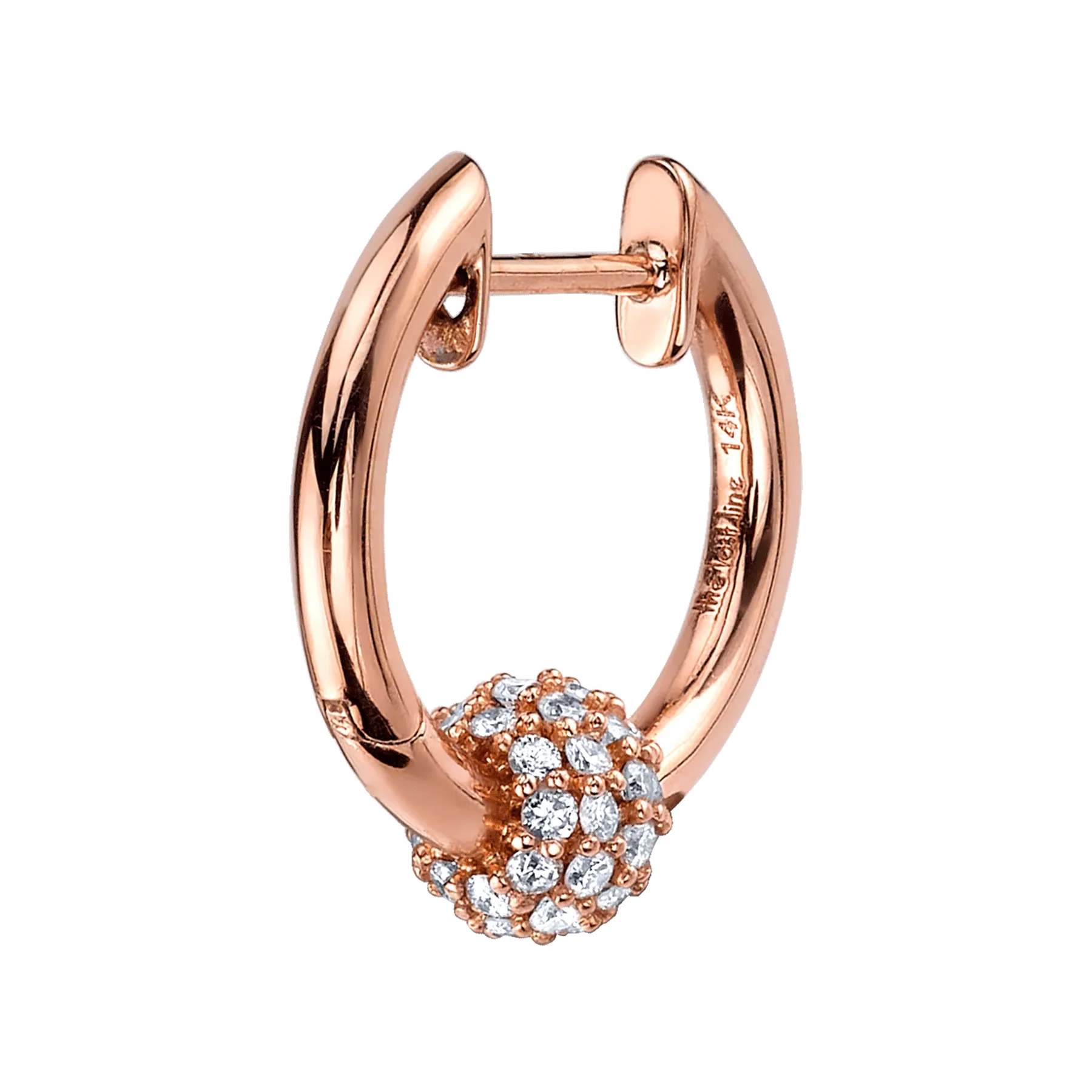 Sphere Hoop - White Diamond / 14k Rose Gold