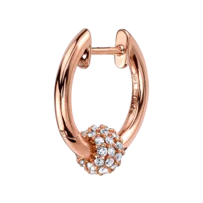 Sphere Hoop - White Diamond / 14k Rose Gold