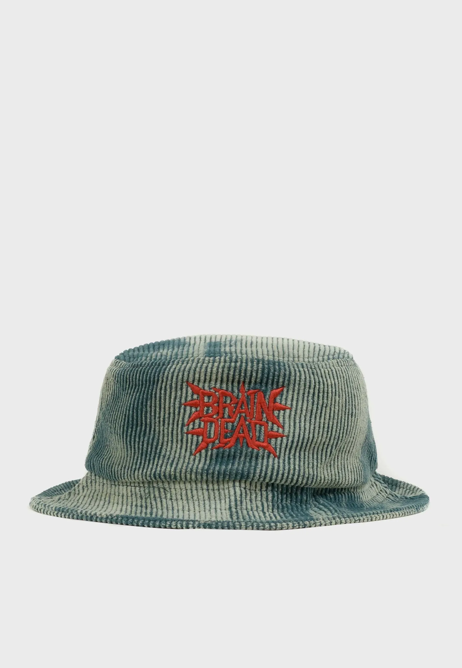 Spikey Bleached Cord Bucket Hat - mallad green