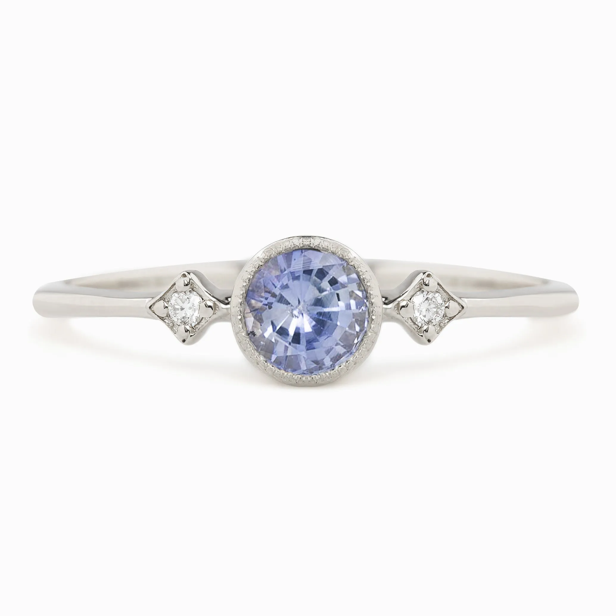 Star & Moon ring - 4.5mm 0.45ct Ceylon Blue Sapphire