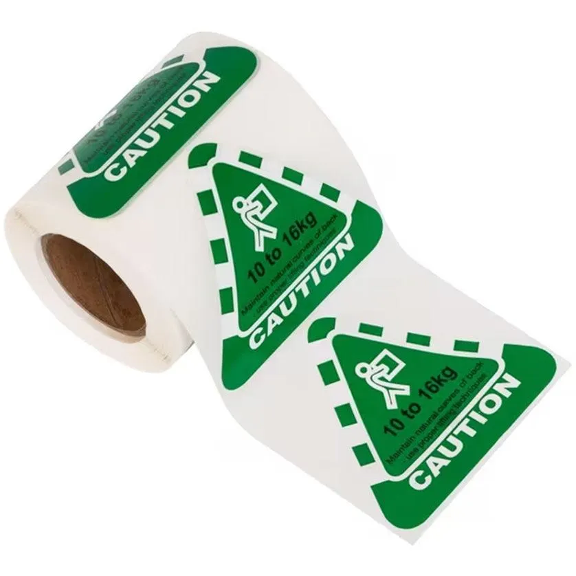 Stock Forms Caution Weight 10-16kg 80x70mm Green 250 Labels Roll