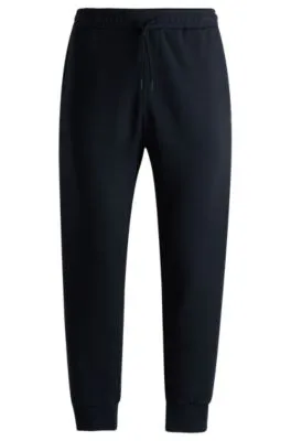 Stretch-cotton tracksuit bottoms with logo print