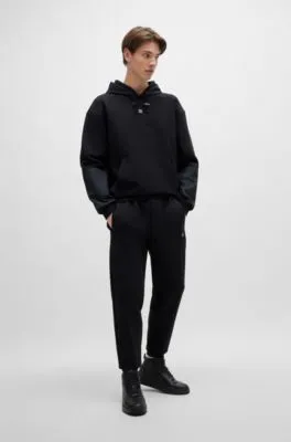 Stretch-cotton tracksuit bottoms with stacked logo