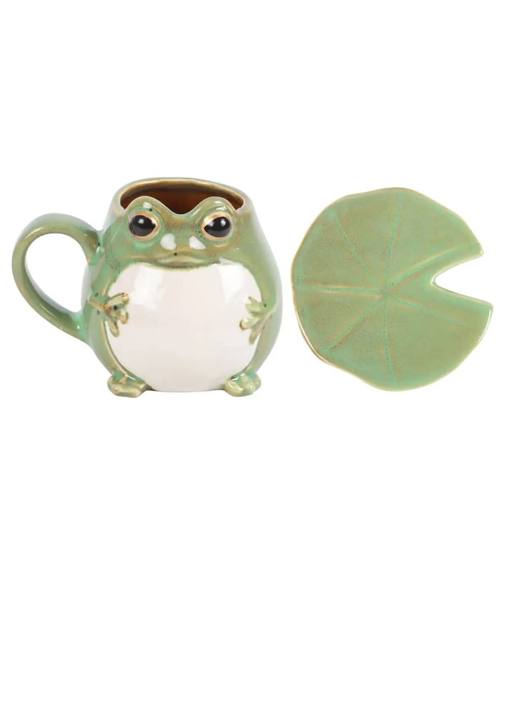 Succubus Home Frog Lily Pad Beker Mug With Saucer Green