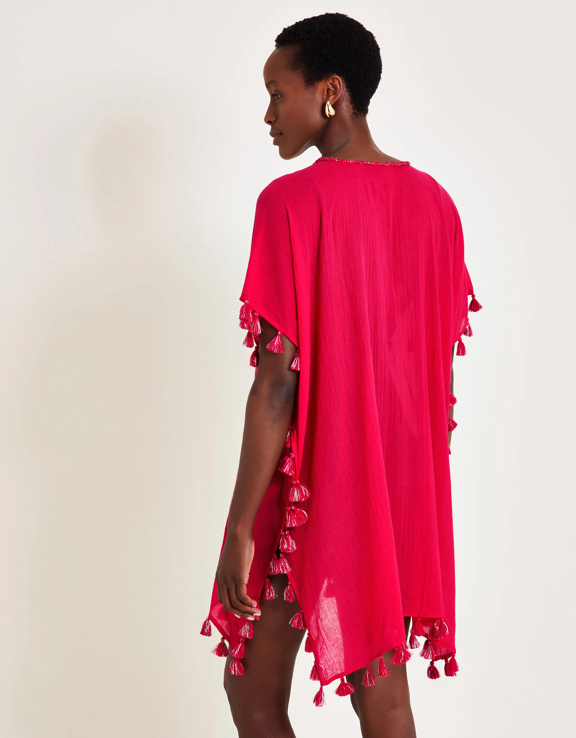 Suki Embroidered Kaftan Pink