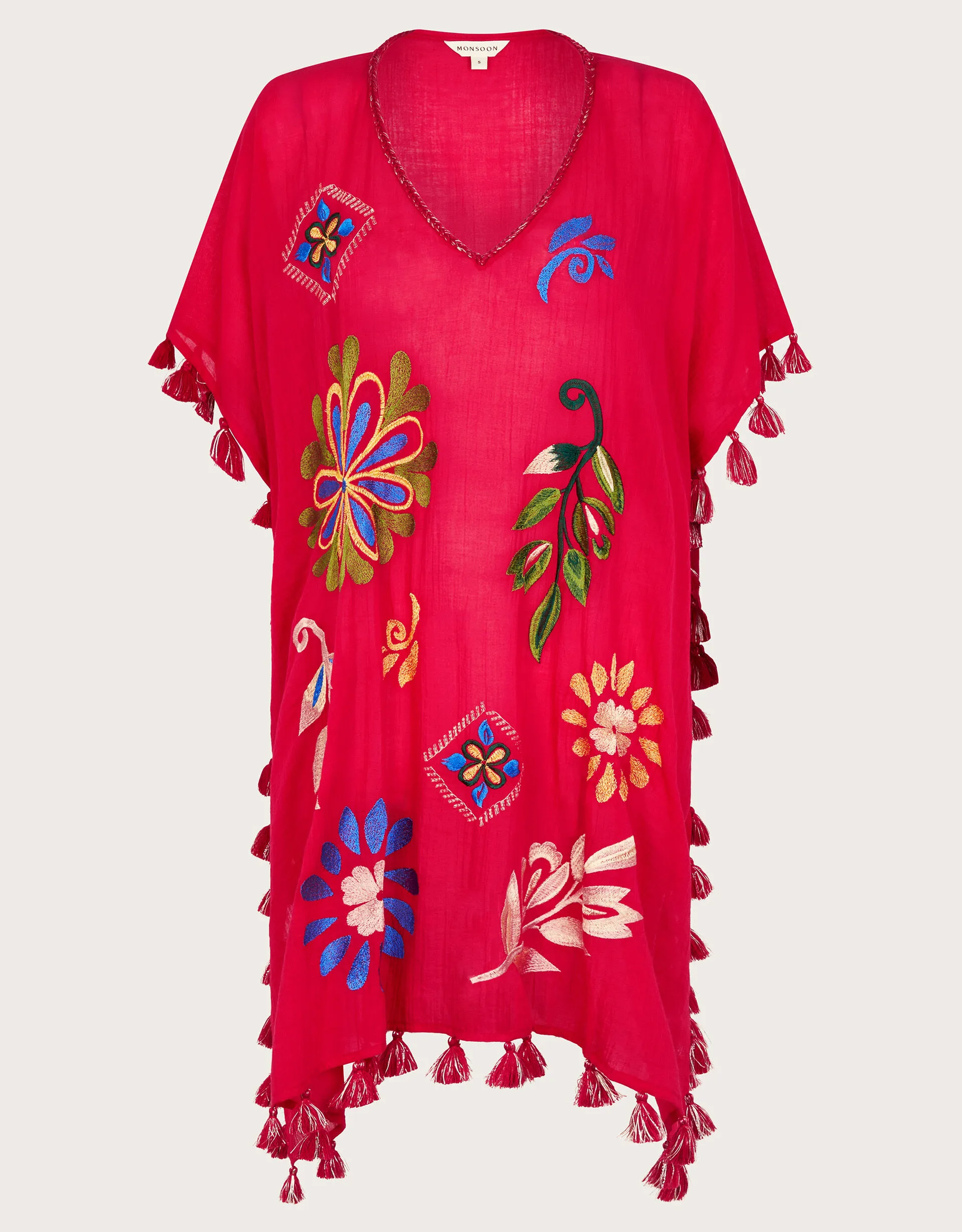 Suki Embroidered Kaftan Pink