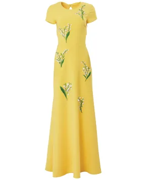 Sunshine Lily Valley Embellished Short Sleeve Gown